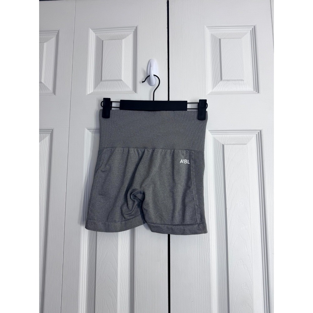 AYBL High-Waist Compression Stretch Knit Gym Training Shorts‎ Women's XS Gray